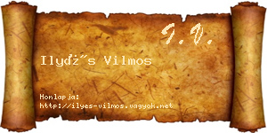 Ilyés Vilmos névjegykártya